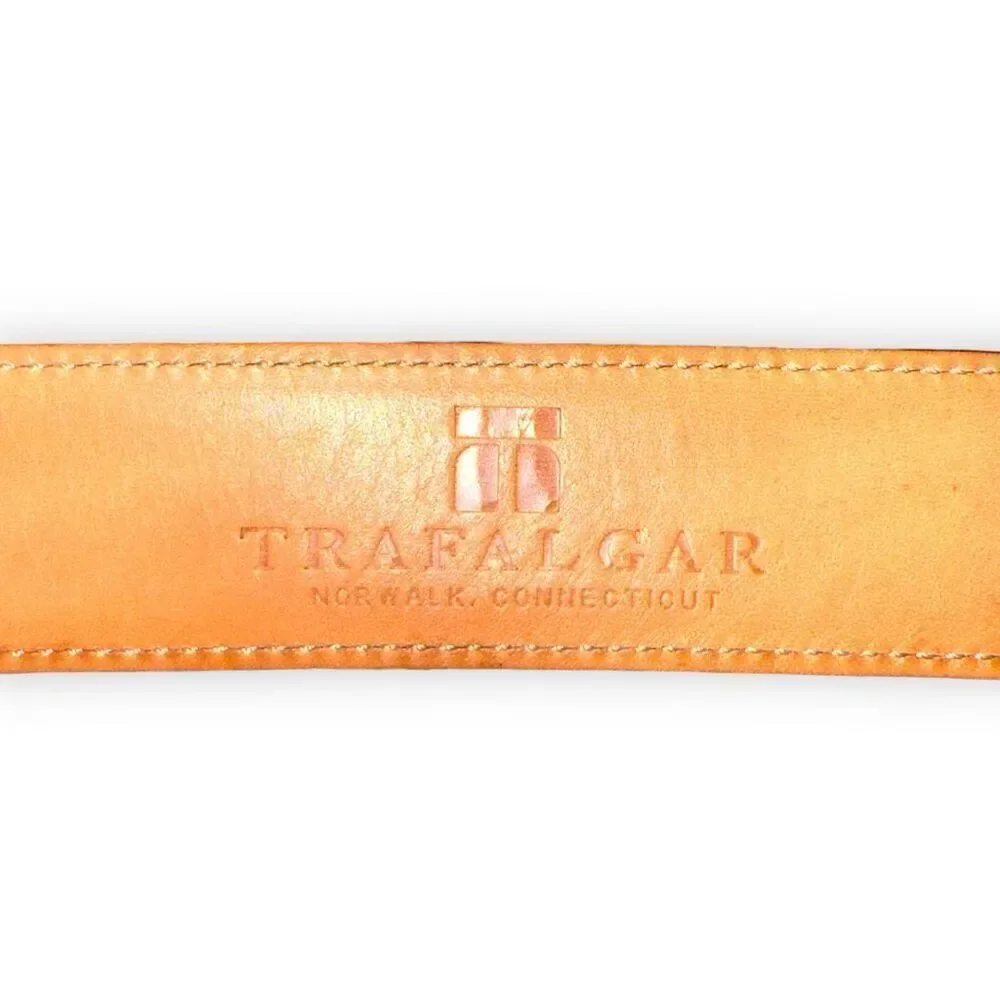 Trafalgar Black Hand Polished Cortina Leather Dress Belt 38